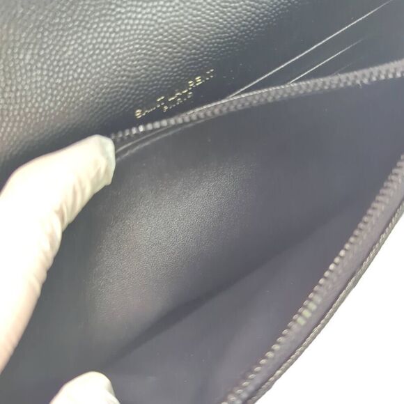 Yves Saint Laurent Yves Saint Laurent YSL Logo Plate Leather Chain Shoulder - Picture 9 of 10